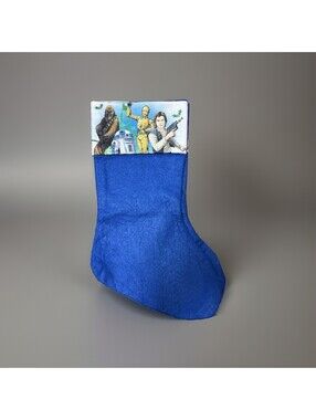Set of 2 Star Wars Christmas Stockings Blue Fleece Han Solo Chewbacca R2D2 C3PO